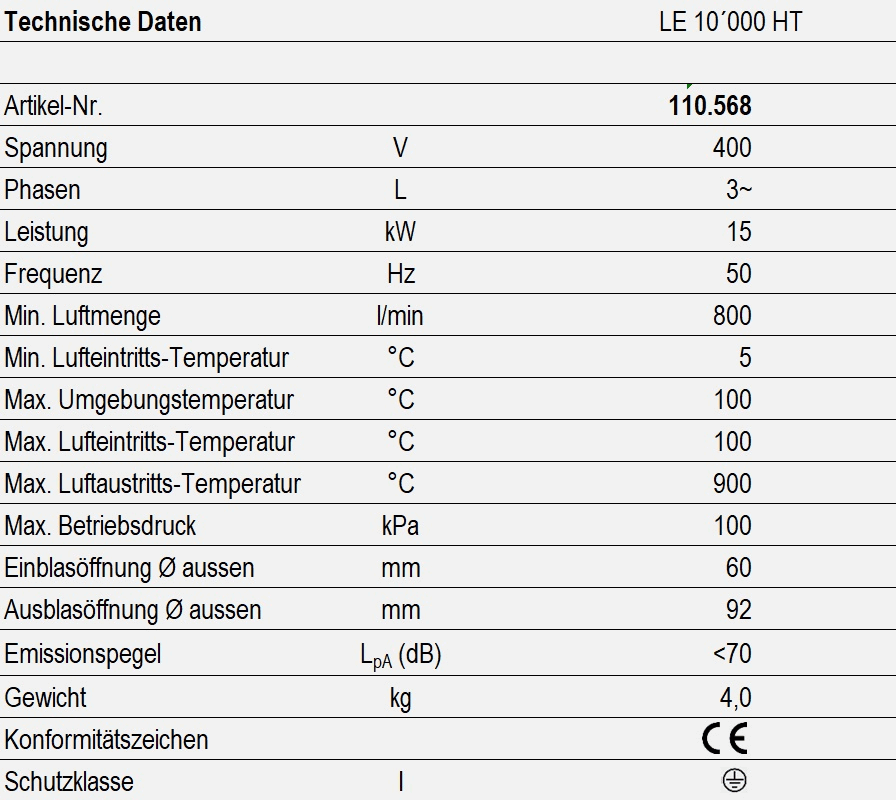 LE 10000 HT - technische Daten