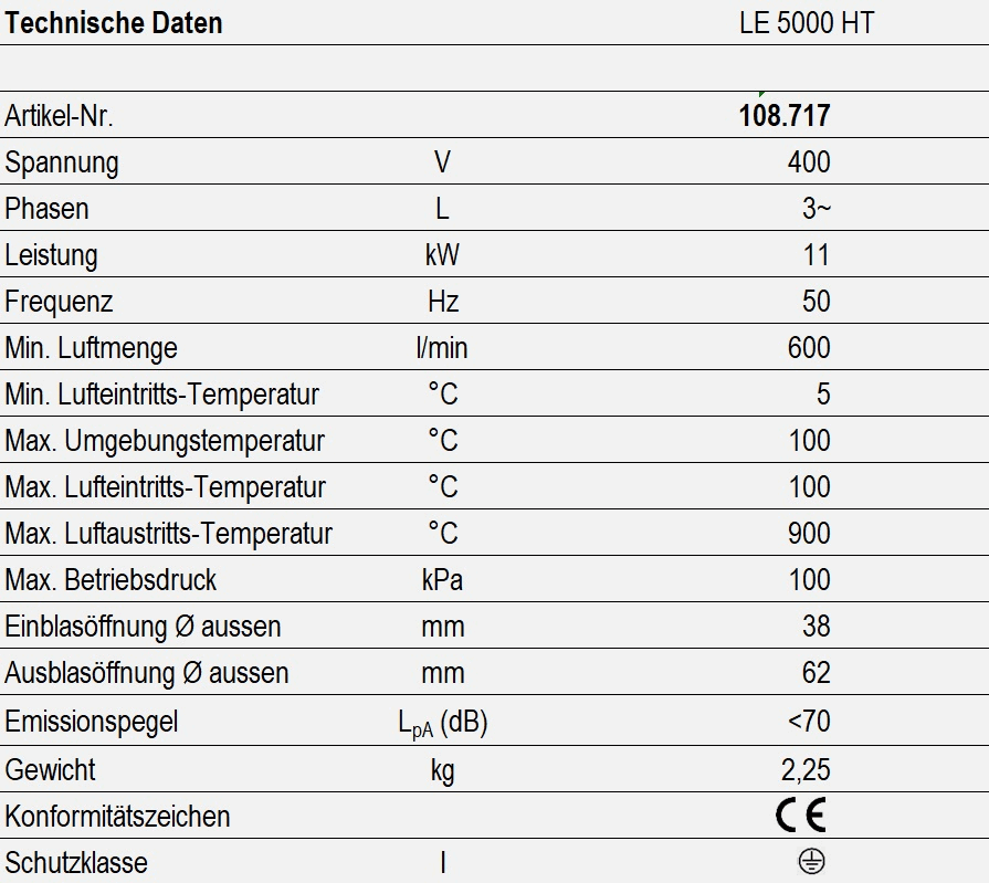 LE 5000 HT - technische Daten