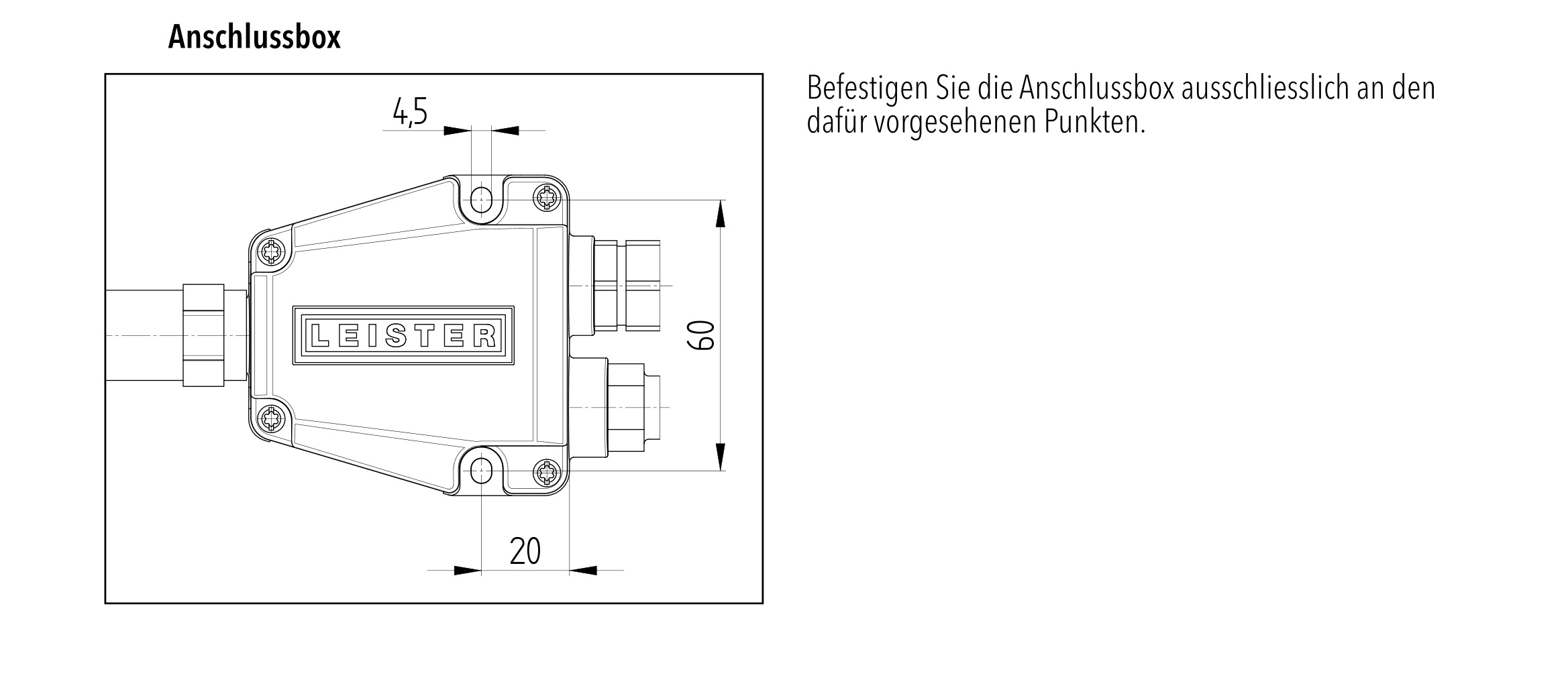 Penweld - Anschlussbox - technische Zeichnung